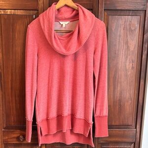 Lucky Brand light red Cowl Neck Sweater
